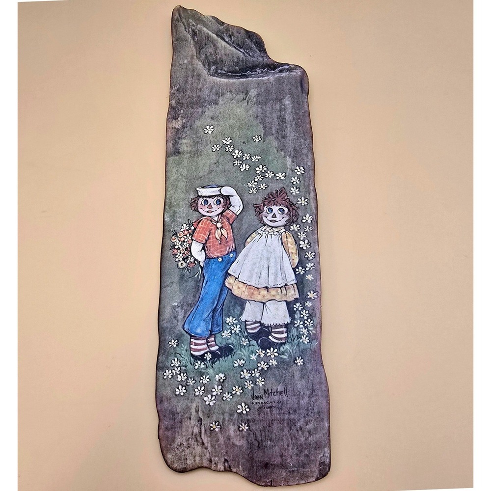 Vintage 1974 Raggedy Ann Andy Wall Hanging Plaque Joan Mitchell Nifty Drifty DAC
